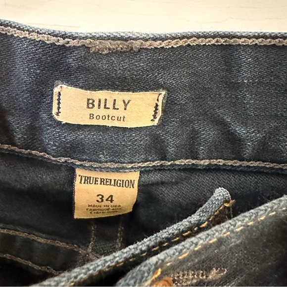True Religion Billy With Flap Bootcut Jeans Blue Vintage sz 34 - Picture 4 of 11